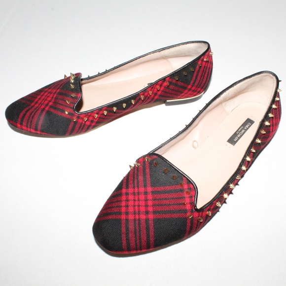Zara Woman | Flats Tartan Spikes - Picture 3 of 8